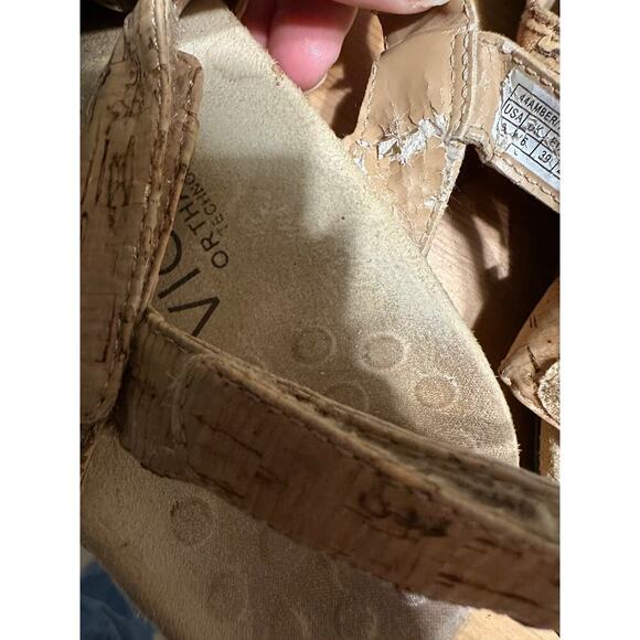 Vionic Amber Cork Sandals Women's Shoes Size 8 Tan Summer Walking Comfort Flaws - Picture 7 of 10